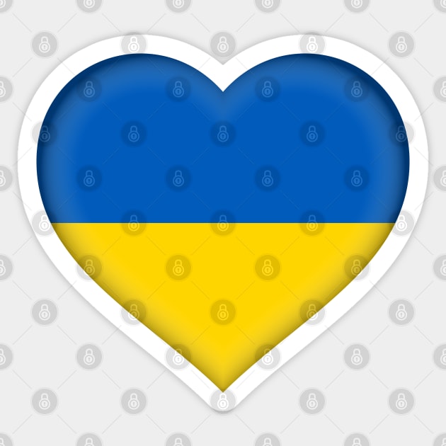 Ukraine Flag Heart - Ukranian Flag - Heart Shaped Ukrainian Flag Sticker by The lantern girl